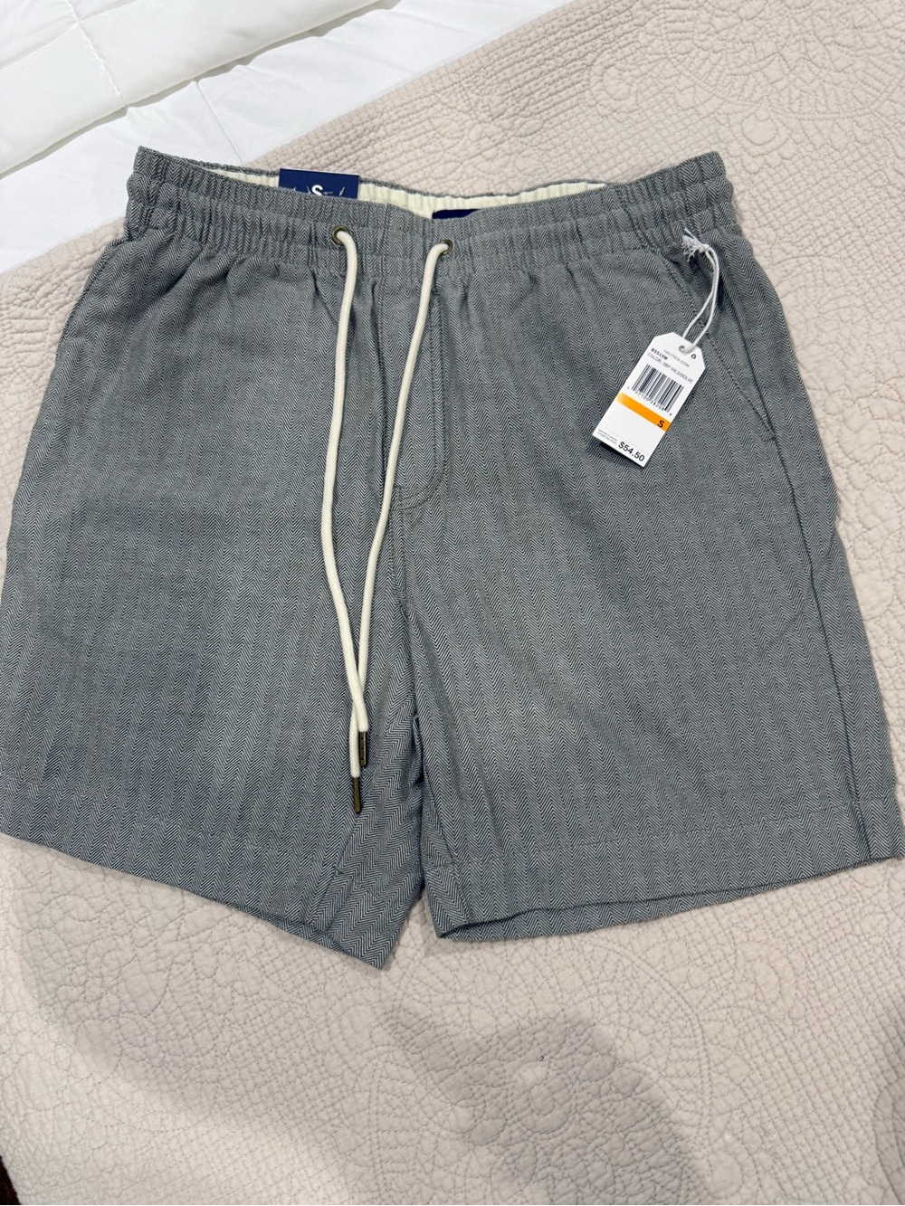 Nautica Men's Light Gray Drawstring Athletic Shorts